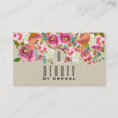 Eleganter floraler, rustikaler, eleganter Kraft Gl Visitenkarte (Vorderseite)