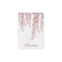 Eleganter floraler Sakura-Reisepasshalter