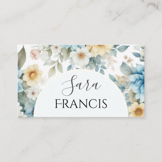 Eleganter floraler Standard, 3,5" x 2,0" Visitenka Visitenkarte (Vorderseite)