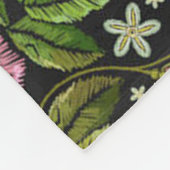 Eleganter floraler Stickereimuster Schwarzer Hinte Fleecedecke (Ecke)