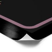 Eleganter floraler Stickereimuster Schwarzer Hinte Poster (Ecke)