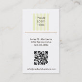 Eleganter, floraler und Extravaganter Stuhl Vertik Visitenkarte (Rückseite)