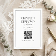 Eleganter, floraler, vintage Hochzeits-QR-Code