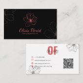 Eleganter Florist mit QR-Code Visitenkarte (Vorne/Hinten)