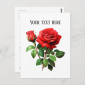 Eleganter Florist oder Gartenbauer-Rote Rose Postkarte (Vorne/Hinten)