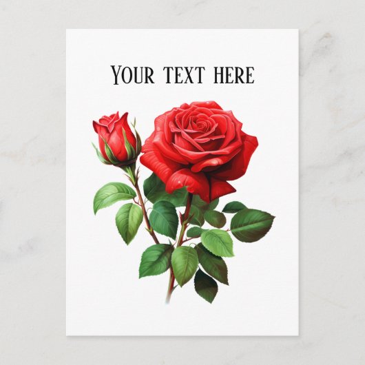 Eleganter Florist oder Gartenbauer-Rote Rose Postkarte (Vorderseite)