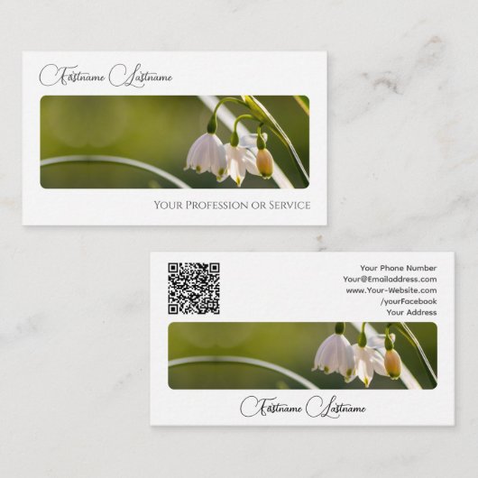 Eleganter floristischer Blume Blossom Kalligraphie Visitenkarte (Vorne/Hinten)