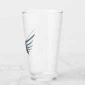 Eleganter Flügel Buchstabe M Monogramm Glas (Rechts)
