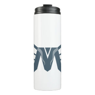 Eleganter Flügel Buchstabe M Monogramm Thermosbecher