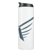 Eleganter Flügel Buchstabe M Monogramm Thermosbecher (Nach rechts gedreht)