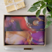 Eleganter Fluss Abstrakt Lila und Gold Fluid Seidenpapier (Geschenk)