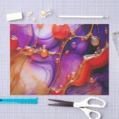 Eleganter Fluss Abstrakt Lila und Gold Fluid Seidenpapier (Handwerk)