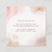 Eleganter flüssiger Alkoholtink Quadratische Visitenkarte (Rückseite)