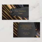 Eleganter, flüssiger goldfarbener schwarzer Seiden Visitenkarte (Vorne/Hinten)