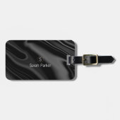 Eleganter, flüssiger schwarzer Akryllischer Gepäck Gepäckanhänger (Vorderseite horizontal)