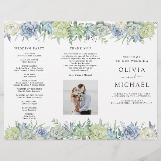 Eleganter Flyer für eine Hochzeitsfeier im Grünen (Vorne)