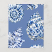 Eleganter Flyer mit blauen Muscheln (Hinten)
