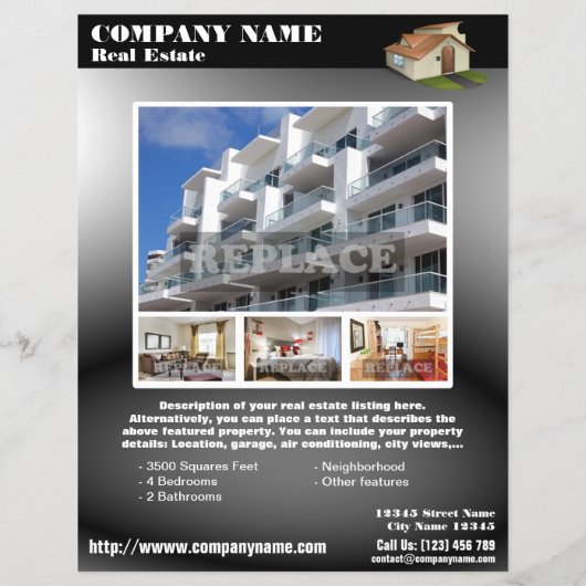 Eleganter Flyer mit weißem QR-Code (QR452) (Hinten)