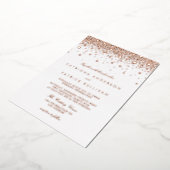 Eleganter Foil Pressed Confetti Dots Hochzeit Rose Folieneinladung (Gedreht)