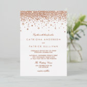 Eleganter Foil Pressed Confetti Dots Hochzeit Rose Folieneinladung (Stehend vorne)
