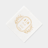 Eleganter Foil Stamps mit Monogrammen. Servietten Mit Folie (Rechts)