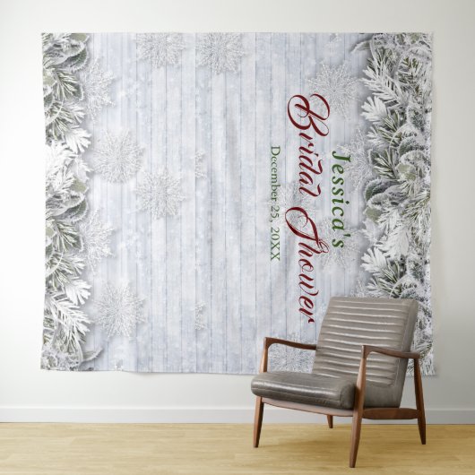 Eleganter Foliage Brautparty Foto Stand Wandteppich (Beispiel (Horizontal))