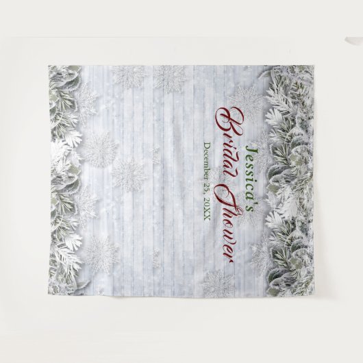Eleganter Foliage Brautparty Foto Stand Wandteppich (Vorderseite (Horizontal))