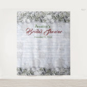Eleganter Foliage Brautparty Foto Stand Wandteppich (Vorderseite)