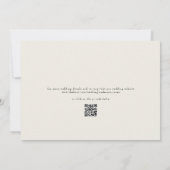 Eleganter Foliage Cream QR Code Horizontal Wedding Einladung (Rückseite)