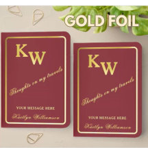 Eleganter Folien-Monogramm-Reise- oder Tagebuch