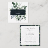 Eleganter Forest Foliage Frame Quadratische Visitenkarte (Vorne/Hinten)