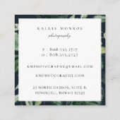 Eleganter Forest Foliage Frame Quadratische Visitenkarte (Rückseite)