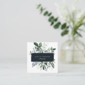 Eleganter Forest Foliage Frame Quadratische Visitenkarte (Stehend Vorderseite)