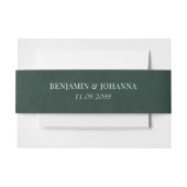 Eleganter Forest Green Wedding Custom Einladungsbanderole (Vorderseite Beispiel)