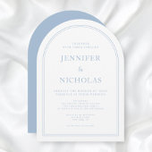 Eleganter Formal Blue Typografy Arch Einladung