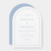 Eleganter Formal Blue Typografy Arch Einladung