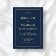 Eleganter Formal Navy Blue Wedding Foil