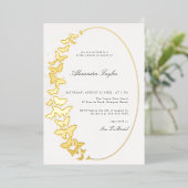 Eleganter formaler Butterfly Boho Frame Bridal Folieneinladung (Stehend vorne)