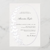 Eleganter formaler klassischer Schmetterling Brida Folieneinladung (Vorderseite)