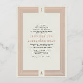 Eleganter formaler Monogram Wedding RSVP QR Code G Folieneinladung (Vorderseite)