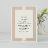 Eleganter formaler Monogram Wedding RSVP QR Code G Folieneinladung (Stehend vorne)