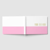 Eleganter formaler rosa weißer Farbblock für Ihren Gästebuch (Voll)