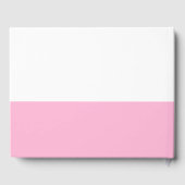Eleganter formaler rosa weißer Farbblock für Ihren Gästebuch (Rückseite)