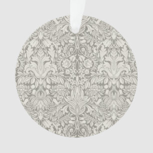 eleganter formaler weißer Damast-Spitzen-Brokat Ornament