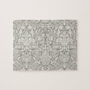 eleganter formaler weißer Damast-Spitzen-Brokate Puzzle