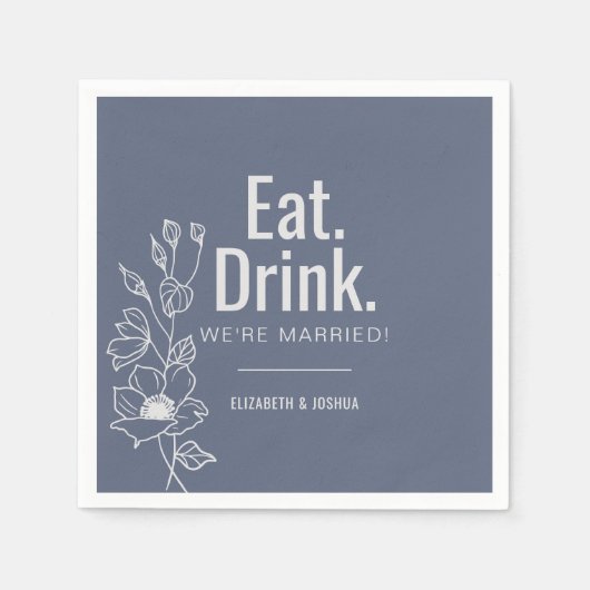 Eleganter formeller Esser Drink Wir sind Verheirat Serviette (Vorderseite)