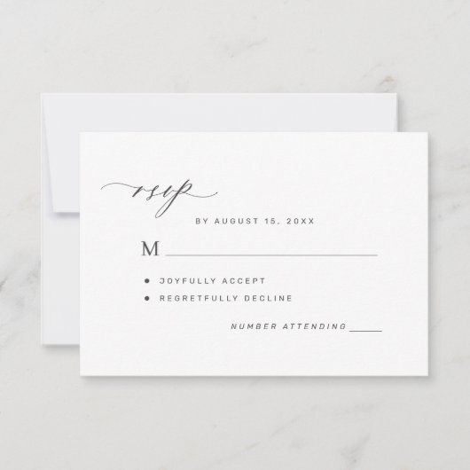 Eleganter formeller Klassiker oder QR-Code für Onl RSVP Karte (Vorderseite)