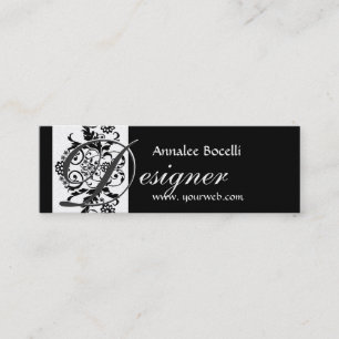 Eleganter Formigable Monogramm-Damast Mini Visitenkarte