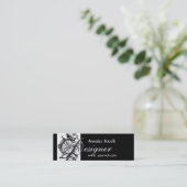 Eleganter Formigable Monogramm-Damast Mini Visitenkarte (Stehend Vorderseite)