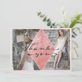Eleganter Foto Abschluss Danke Karte (Stehend Vorderseite)
